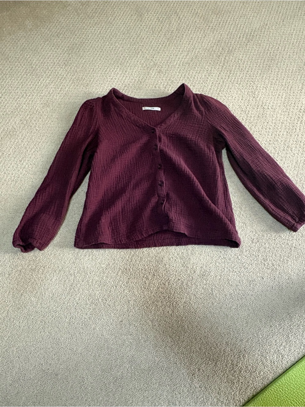Women’s Marine Layer 3/4 Sleeve Button Front Top - Burgundy
